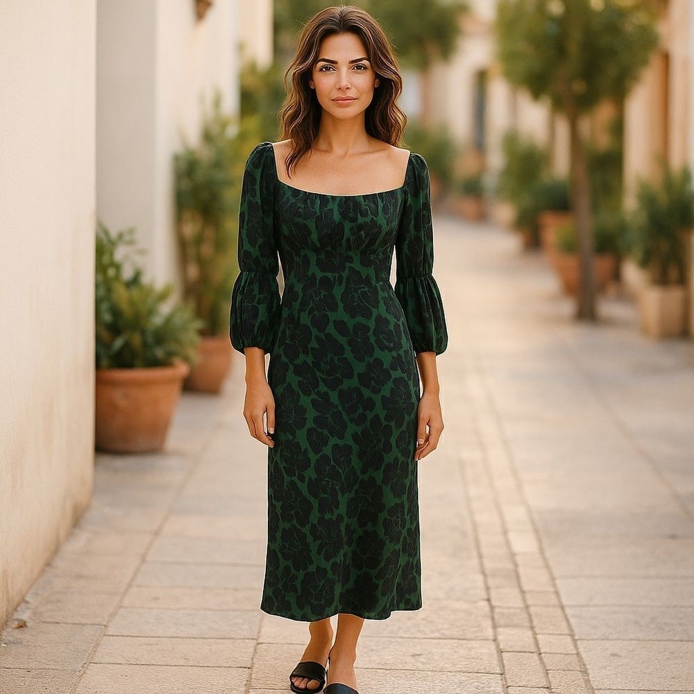 Peter Som Scoop Neck Midi Dress Size 8